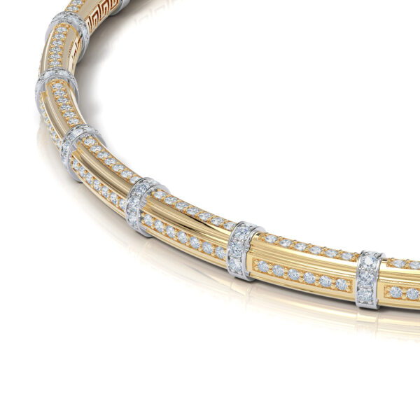 Luxury statement neck bangle neck choker evening occasion neck piece diamond 18kt gold