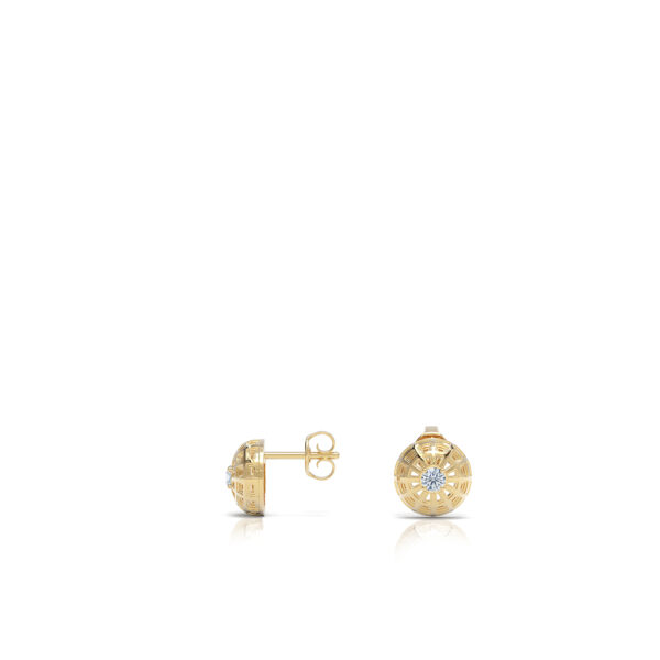 Luxury elegant diamond stud dome 18kt gold