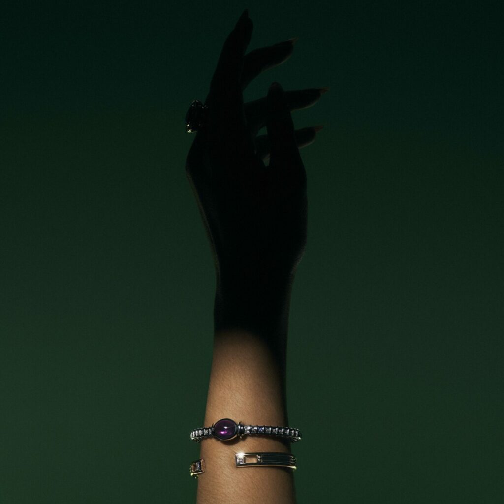 Princess diamond cuff bangle ribbed elegant roman greek inspired