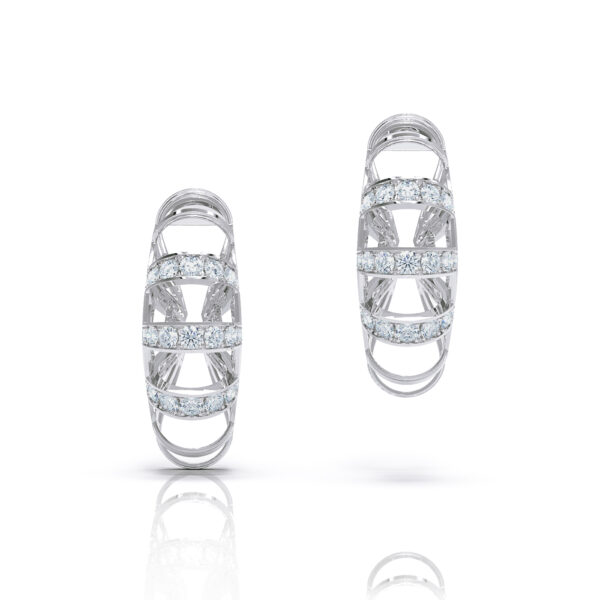 Statement evening luxury occasion greek inspired diamond 18kt gold architectural earring