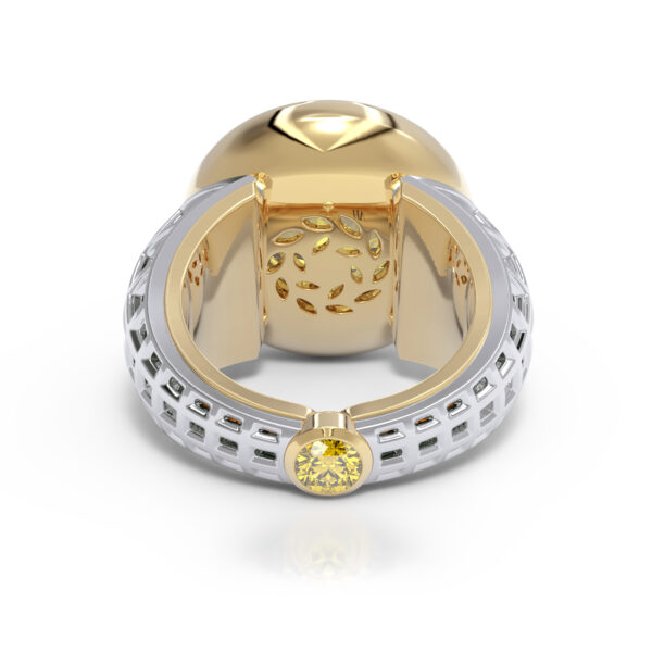 Yellow Sapphire diamond luxury 18kt gold statement ring double ended thumb ring hidden setting