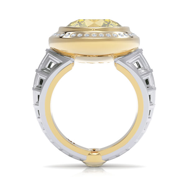 Luxury 18kt gold yellow sapphire diamond ring greek ring