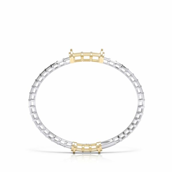 18kt gold diamond textured bangle hinged luxury