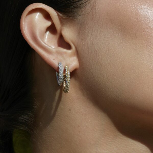 Diamond hoop earrings 18kt gold luxury