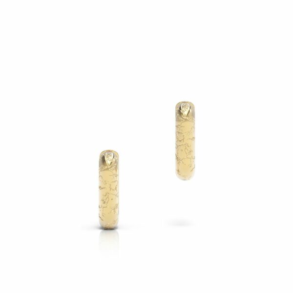18kt gold textured luxury solid gold hoop hinged earrings