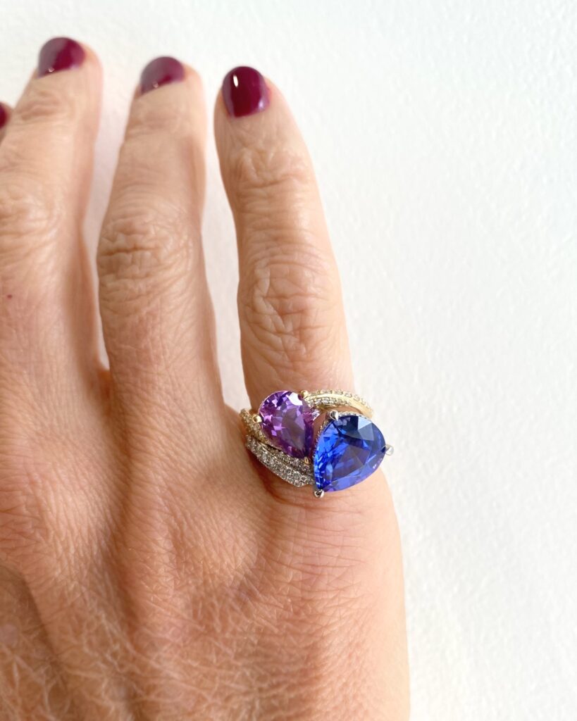 Bespoke Toi Et Moi, 18kt gold, luxury jewellery design
