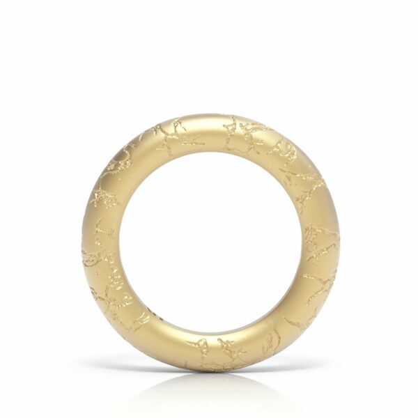 Gold vein earth textured stacking ring 18kt