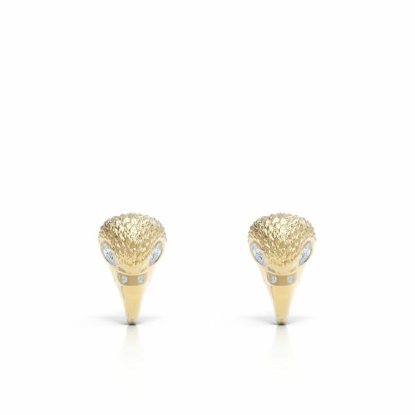18kt gold and diamond stud earring eagle head earring