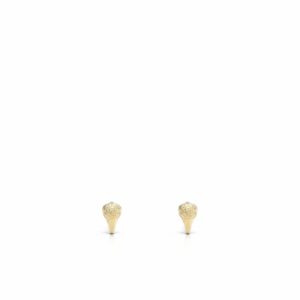 Mini gold stud eagle head earring 18kt gold