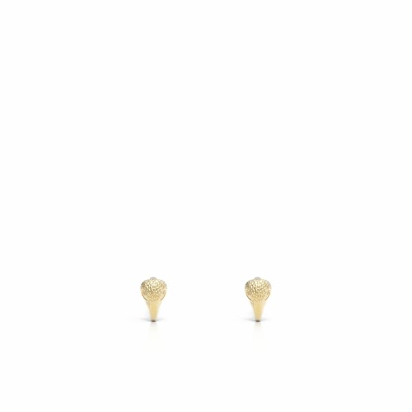 Mini gold stud eagle head earring 18kt gold
