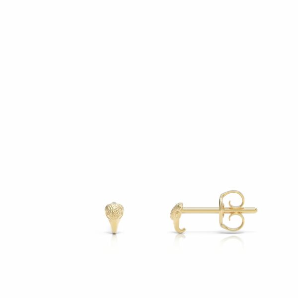 Mini gold stud eagle head earring 18kt gold