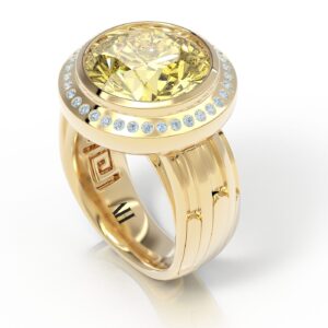 Flute Ring in Yellow Sapphire