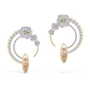 Rosa Topaz Diamond and Sapphire Earrings